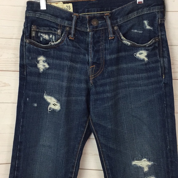 Abercrombie & Fitch Button Fly Strait Leg W28 L30 - Picture 3 of 8